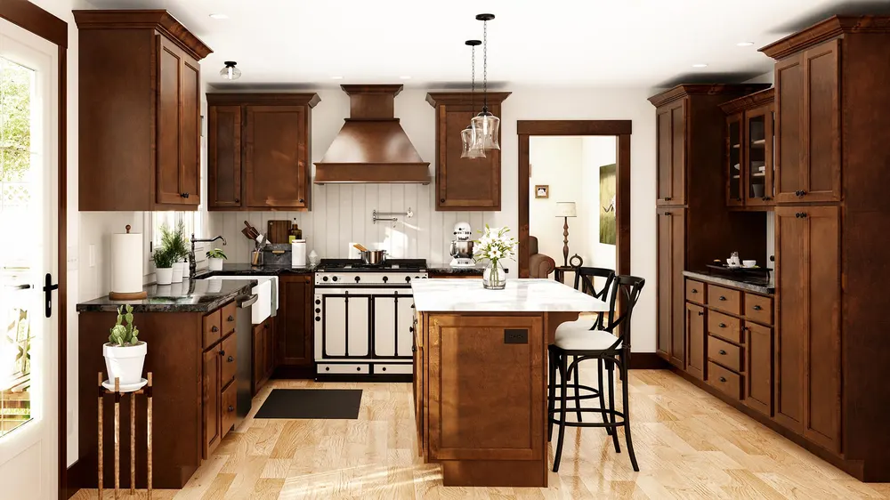 Cherry kitchen with island