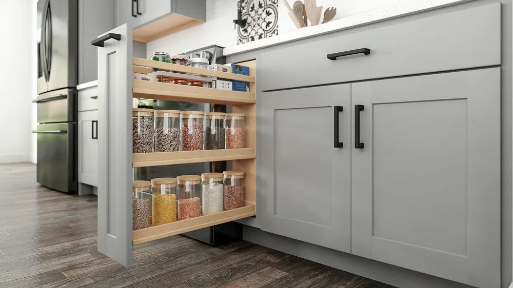 Pull-out pantry cabinet detail